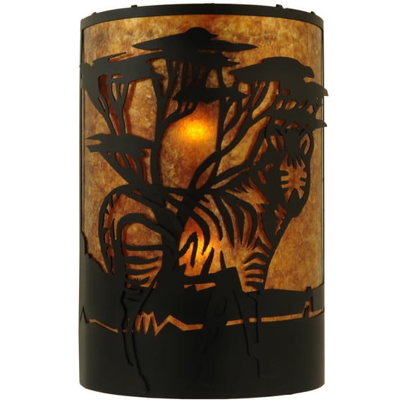 Meyda Tiffany 130872 12" W Zebra Right Wall Sconce - Orange