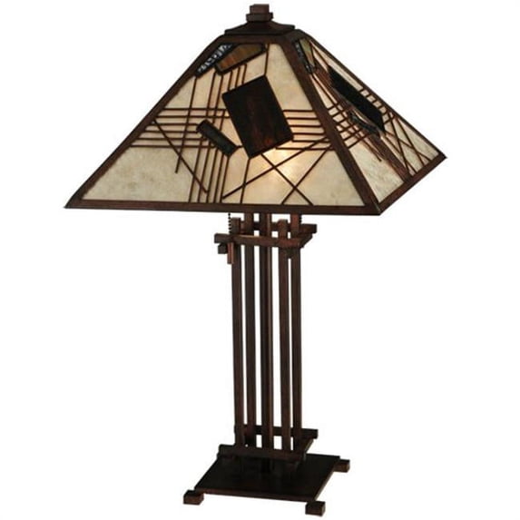 Meyda Tiffany 131508 Magnetism 2 Light 23" Tall Hand-Crafted Table Lamp - MultiColor