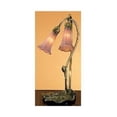 thumbnail image 1 of Meyda Tiffany 13209 Cranberry Pond Lily - 2 Light Accent Lamp   Mahogany Bronze Finish with Pink/Mauve Glass, 1 of 3