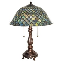 Meyda Tiffany 132148 Tiffany Fishscale 2 Light 22" Tall Buffet Table Lamp - MultiColor