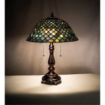 Meyda Tiffany 132148 Tiffany Fishscale 2 Light 22" Tall Buffet Table Lamp - MultiColor