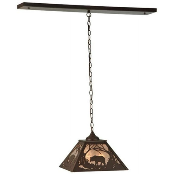 Meyda Tiffany 133125 15.5" Square Bear At Dawn Pendant - Silver