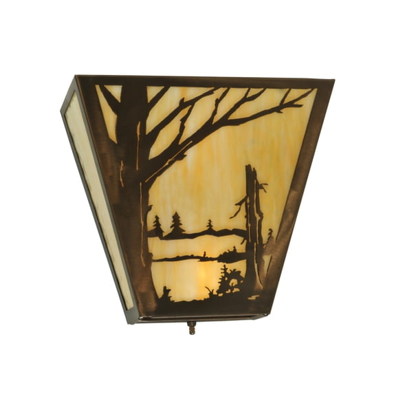 Meyda Tiffany 133140 13" W Quiet Pond Left Wall Sconce - Copper