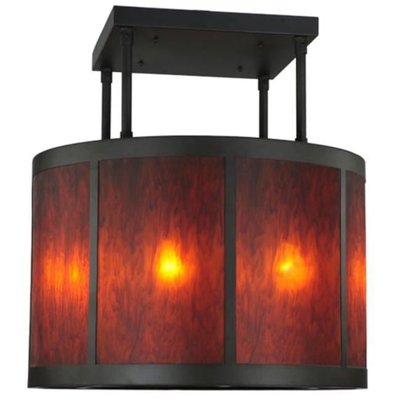 Meyda Tiffany 133449 Cilindro Vicksburg 8 Light 36" Wide Semi-Flush Drum Ceiling Fixture -