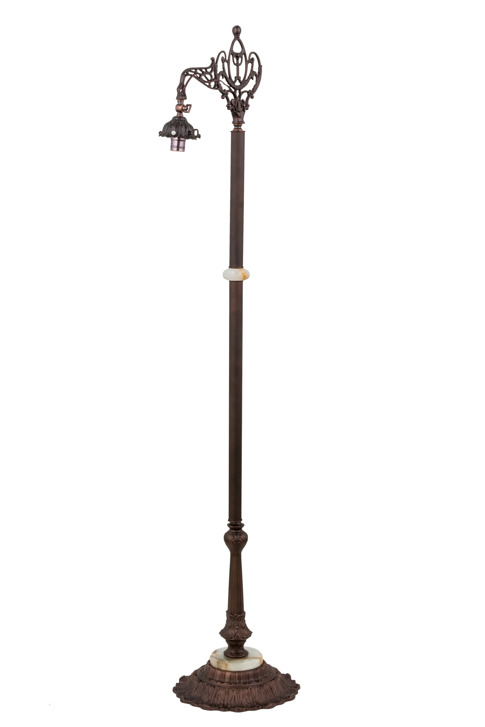 Victorian 61'' Mahogany Bronze Stained Glass Floor Lamp