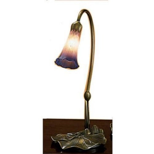 Meyda Tiffany - 13394 - One Light Accent Lamp - Pink/Blue Pond Lily - Bronze-19pack