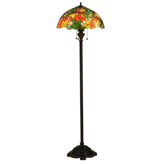 Meyda Tiffany 134535 Lamella 3 Light 66" Tall Hand-Crafted Floor Lamp - MultiColor