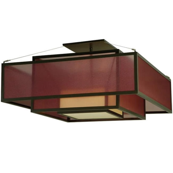 Meyda Tiffany 134842 Quadrato Umador 4 Light 51" Wide Semi-Flush Square Ceiling Fixture -