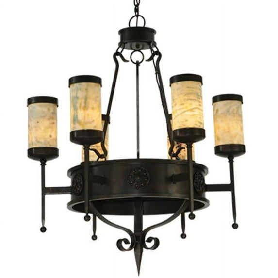 Meyda Tiffany 135392 Lorenzo 6 Light 30" Wide Chandelier - Gilded Tobacco