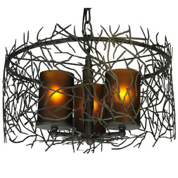 Meyda Tiffany 135707 14.25" W Driftwood 3 Light Pendant - Grey