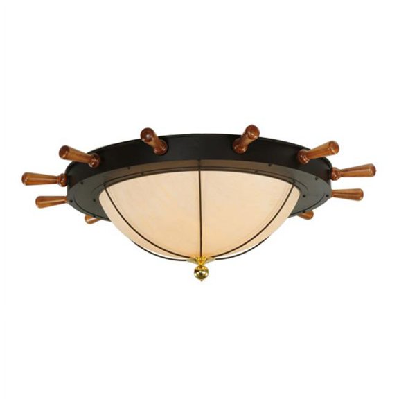 Meyda Tiffany 136204 Nautical 12 Light 74" Wide Flush Mount Bowl Ceiling Fixture - Bronze