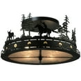 thumbnail image 1 of Meyda Tiffany 136277 22" W Cowboy & Steer Flush Mount Ceiling Fixture - Silver, 1 of 5