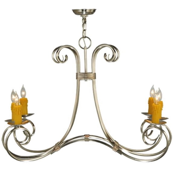 Meyda Tiffany 137245 Elon 6 Light 35" Wide Taper Candle Style Chandelier - Nickel