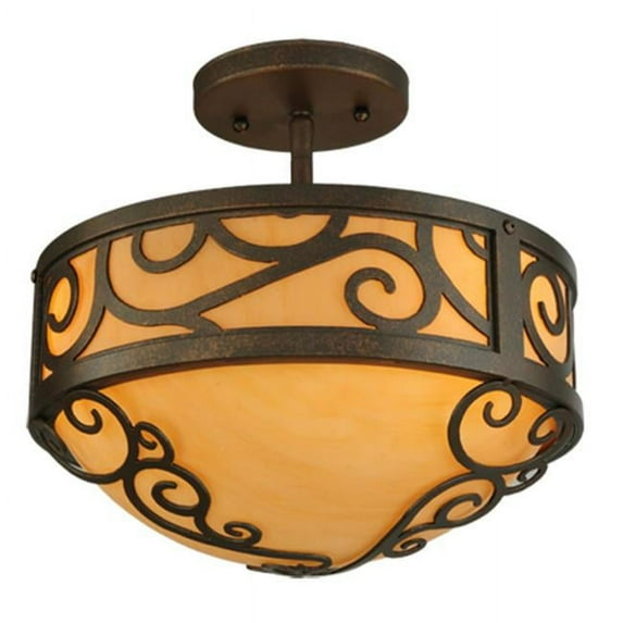 Meyda Tiffany 137259 Lilliana 3 Light 12" Wide Semi-Flush Bowl Ceiling Fixture - Gilded