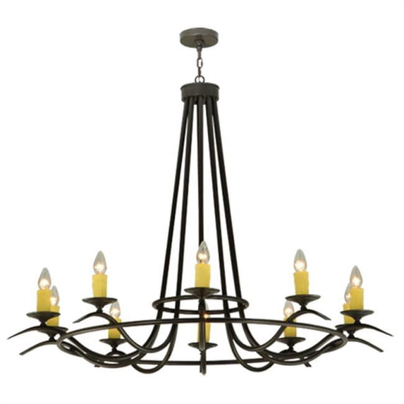 Meyda Tiffany 137894 Octavia 10 Light 58" Wide Taper Candle Style Chandelier - Bronze