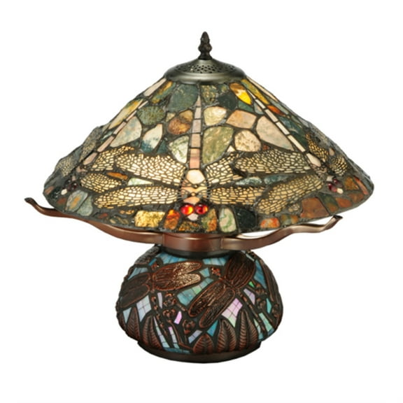 Dragonfly Cut Agata Table Lamp