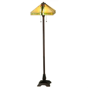 Meyda Tiffany 138127 Parker Poppy 2 Light 62" Tall Buffet Floor Lamp - MultiColor