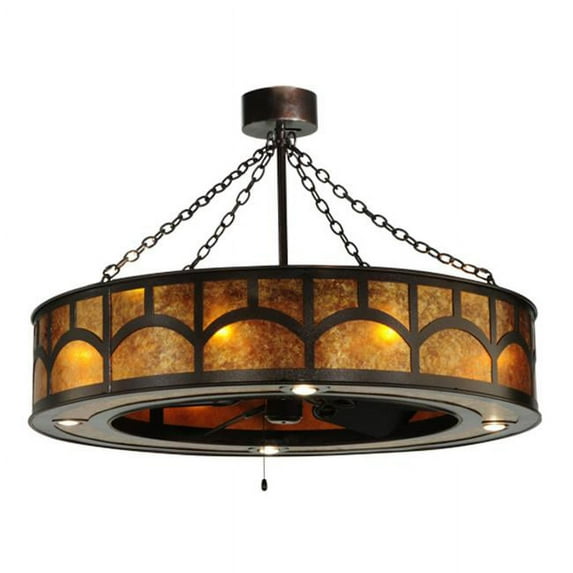 Meyda Tiffany 138522 Mission Hill Top 44" Wide 5 Blade Indoor / Outdoor Ceiling Fan -