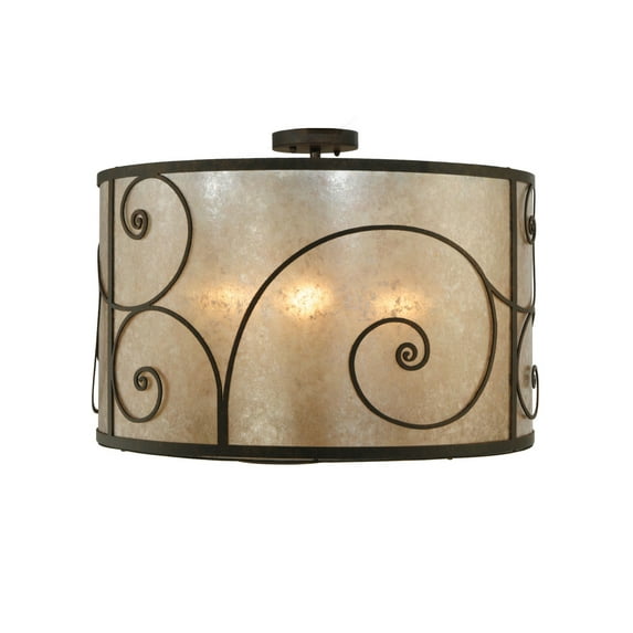 Meyda Tiffany 138539 Granada 5 Light 30" Wide Flush Mount Drum Ceiling Fixture - Gilded