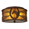 thumbnail image 1 of Meyda Tiffany 138623 Horseshoe 2 Light 14" Wide Semi-Flush Drum Ceiling Fixture - Red Rust, 1 of 5