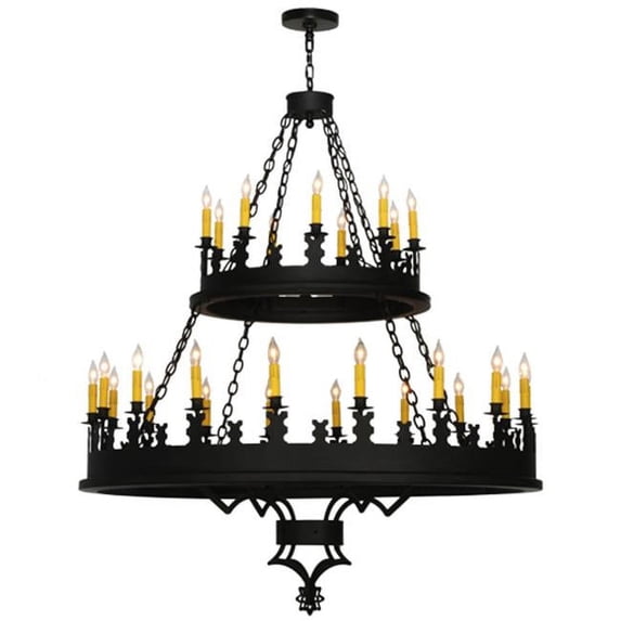 Meyda Tiffany 138678 Asen 27 Light 48" Wide Taper Candle Style Chandelier - Black