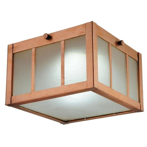 Meyda Tiffany 139335 Beck 7" Wide Led Flush Mount Square Ceiling Fixture - Copper