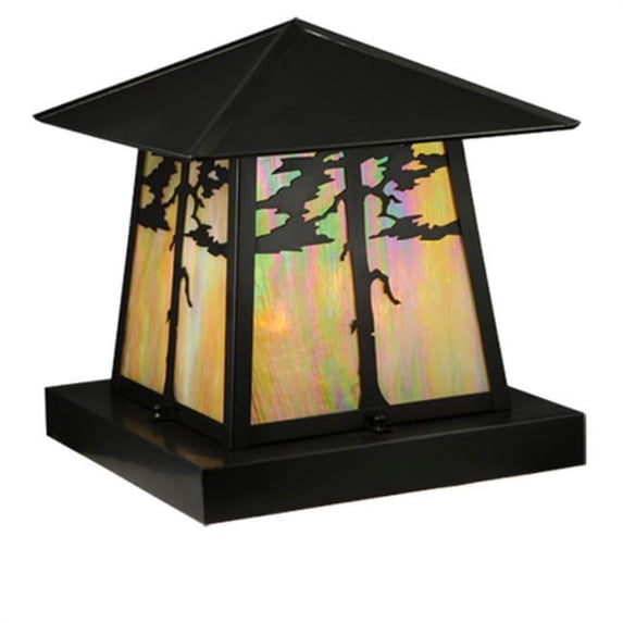 Meyda Tiffany 139490 Stillwater 4 Light 18" Tall Pier Mount Post Light - Brown