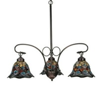 Meyda Tiffany 140351 Tiffany Peacock Feather 3 Light 30" Wide Chandelier - MultiColor