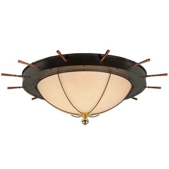 Meyda Tiffany 140743 Nautical 12 Light 74" Wide Flush Mount Bowl Ceiling Fixture - Bronze