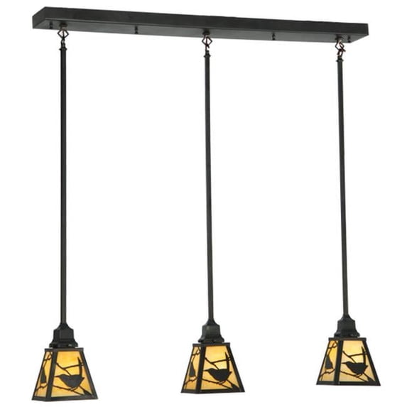Meyda Tiffany 140984 Songbird 3 Light 6" Wide Multi Light Pendant - Brown