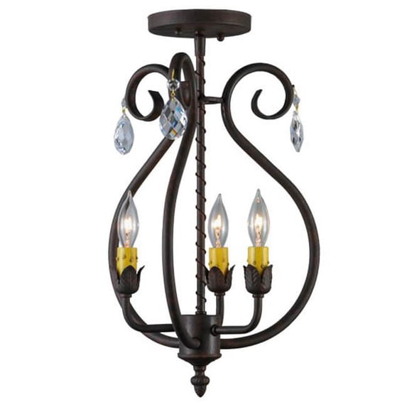 Meyda Tiffany 141643 Antonia 3 Light 12" Wide Semi-Flush Ceiling Fixture - Custom