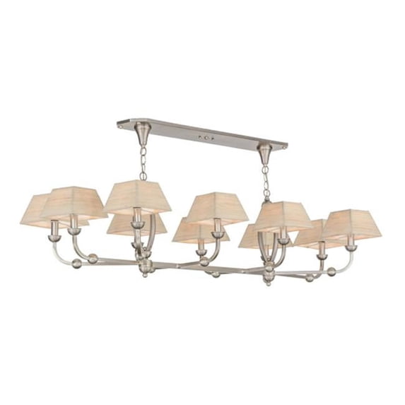 Meyda Tiffany 142272 Cesta 10 Light 58" Wide Linear Chandelier - Nickel