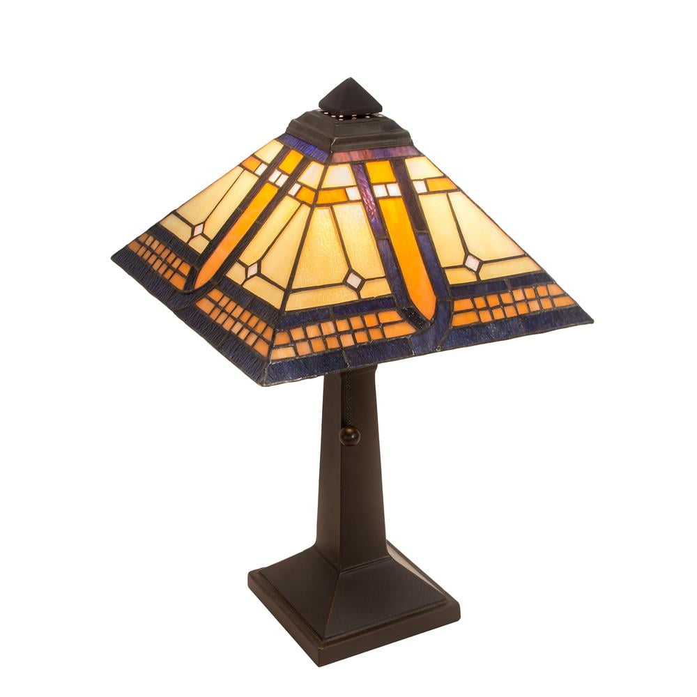 Sierra Prairie Mission 16" Stained Glass Bronze Table Lamp