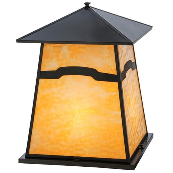 Meyda Tiffany 142972 Stillwater 4 Light 14" Tall Pier Mount Post Light - Brown
