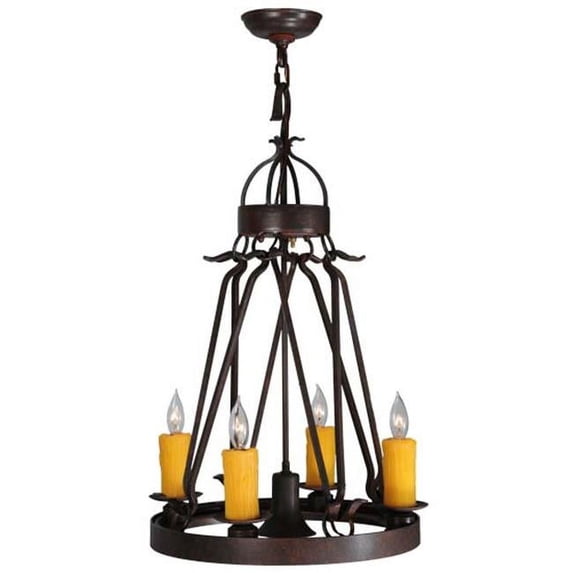 Meyda Tiffany 142973 Lakeshore 4 Light 19" Wide Taper Candle Multi Light Pendant