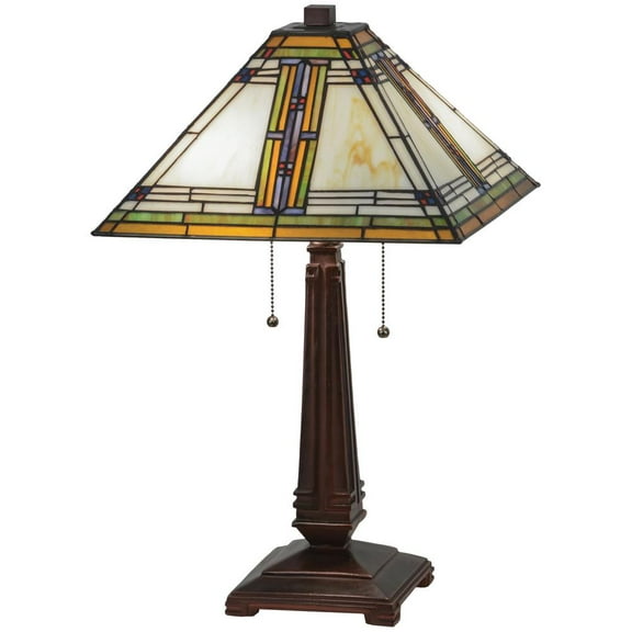 Meyda Tiffany 143149 Nevada 2 Light 23" Tall Hand-Crafted Table Lamp - MultiColor