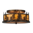 thumbnail image 1 of Meyda Tiffany 144243 Tall Pines 2 Light 16" Wide Semi-Flush Drum Ceiling Fixture - Copper, 1 of 7