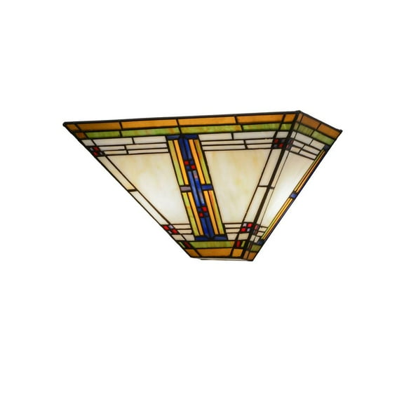 Meyda Tiffany - 144967 - Two Light Wall Sconce - Nevada - White Amber Green Blue