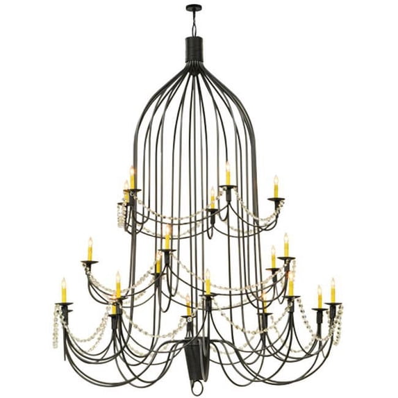 Meyda Tiffany 149323 Bell 20 Light 72" Wide Beaded Candle Style Chandelier - Hand Wrought
