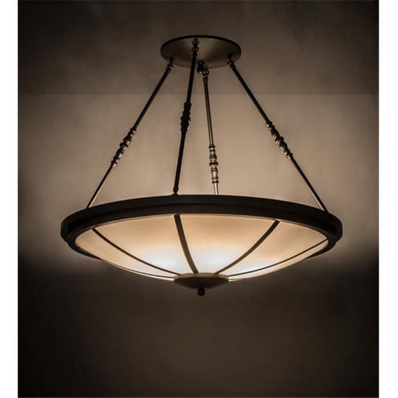 Meyda Tiffany 149546 Commerce 6 Light 36" Wide Semi-Flush Bowl Ceiling Fixture - Bronze