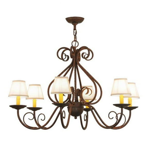 Meyda Tiffany 149663 Jenna 6 Light 36" Wide Chandelier - Rust / Custom