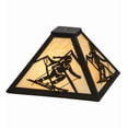 thumbnail image 1 of Meyda 150135 11 in. Square Alpine Shade, Dark Roast & Ba, 1 of 3