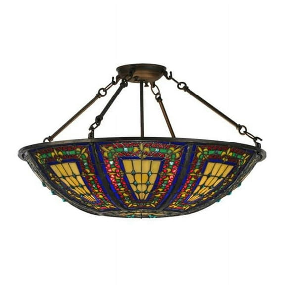 Meyda 150817 24 in. Fleur-De-Lis Semi-Flushmount, Sg699-24-2
