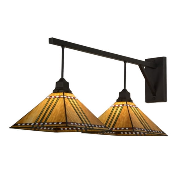 Meyda Tiffany 150905 Prairie 2 Light 18" Tall Wall Sconce - Bronze