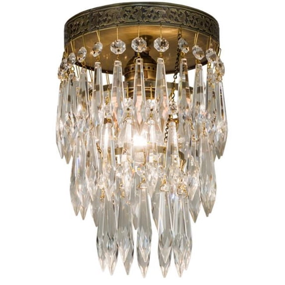 Meyda Tiffany 151126 Finnimore 6" Wide Semi-Flush Waterfall Ceiling Fixture - Brass