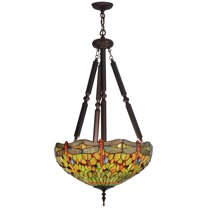 Meyda Tiffany 152874 Tiffany Hanginghead Dragonfly 5 Light 22" Wide Pendant - MultiColor