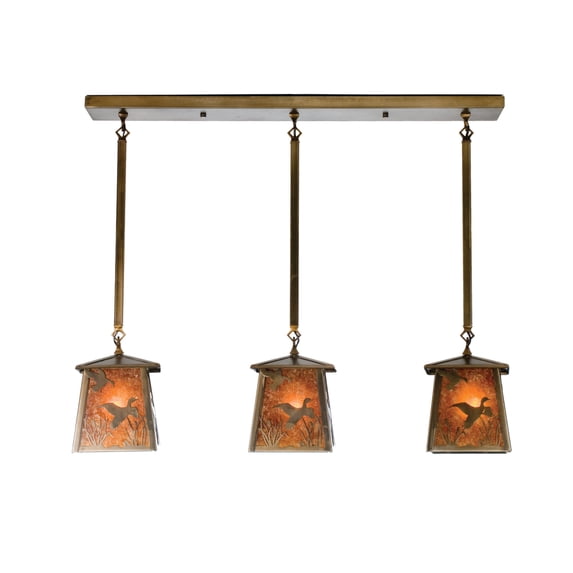 Meyda Tiffany 15288 37" L Ducks In Flight 3 Light Island Pendant - Copper