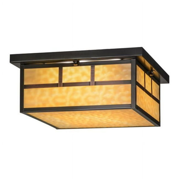 Meyda Tiffany 153662 Hyde Park Double Bar Mission 4 Light 23" Wide Flush Mount Square