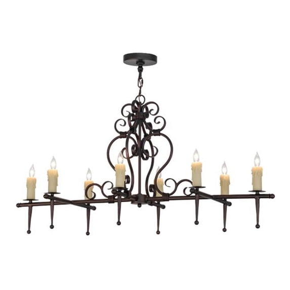 Meyda Tiffany 154026 Monica 8 Light 48" Wide Taper Candle Linear Chandelier - MultiColor