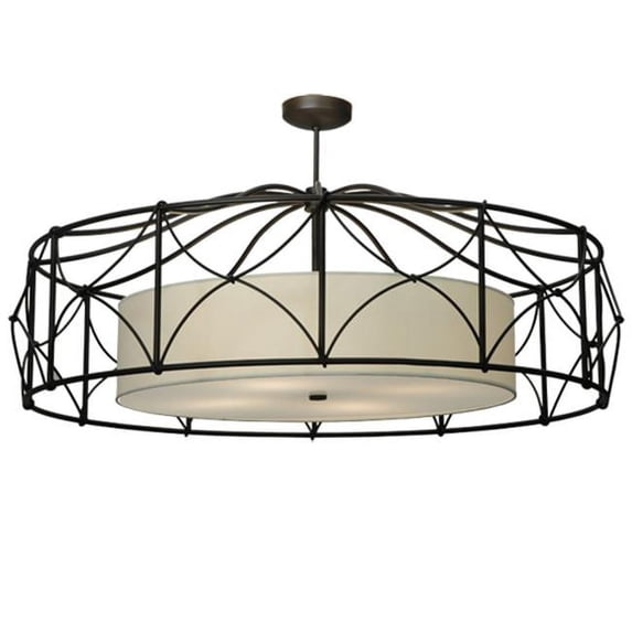 Meyda Tiffany 154957 Aspen 4 Light 53" Wide Semi-Flush Drum Ceiling Fixture - Bronze